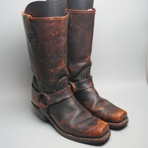 Vintage Frye 12R Mens US 9 M Harness Boots Whiskey Brown Made in USA